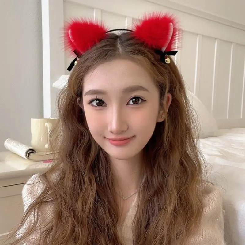 Phụ nữ cô gái lông mèo lông động vật động vật với chuông người lớn cosplay quần áo phụ kiện quần áo