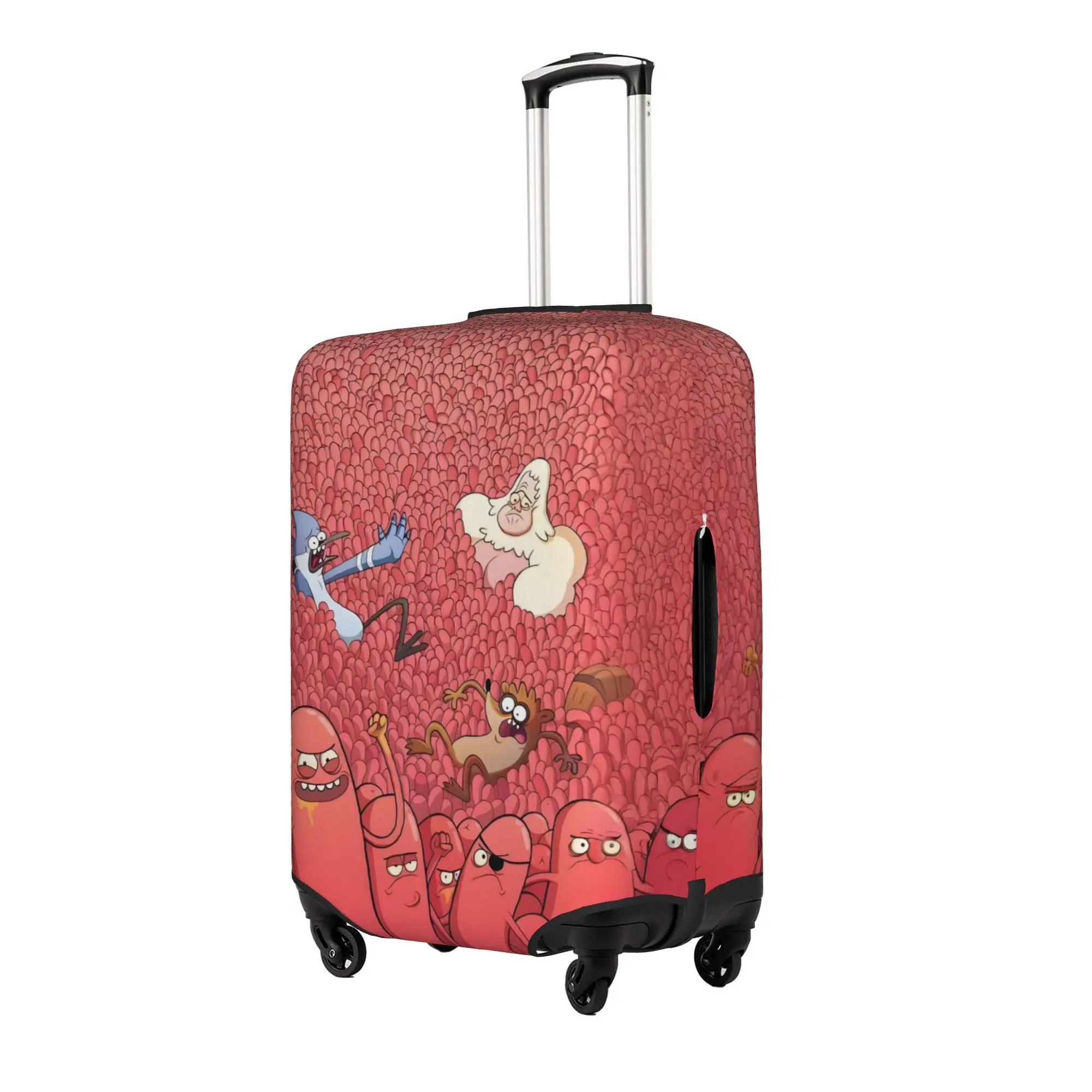 Cartoon Regular Show Animated  Suitcase Cover Dust Proof Vintage High Quality   Travel Luggage Covers for 18-32 inch