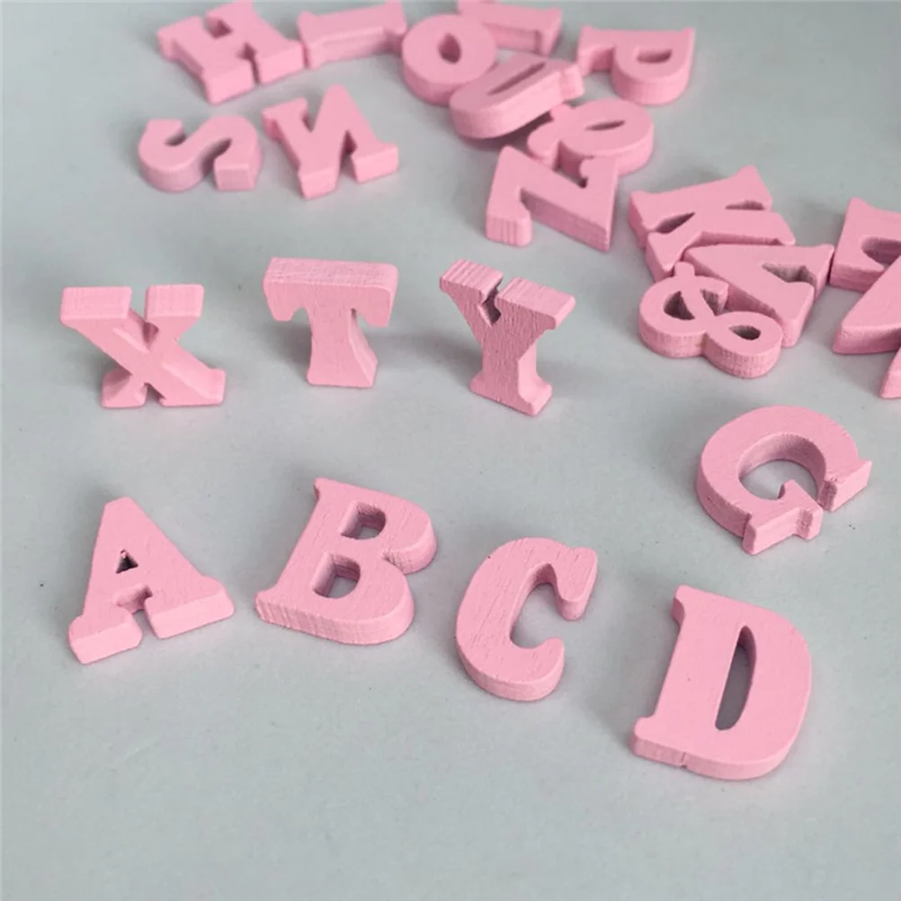 100 Pcs Hand Decor Woodsy Home Letters Wall Creative Chip Wooden Crafts Accessories English Slices DIY Chips Puzzle