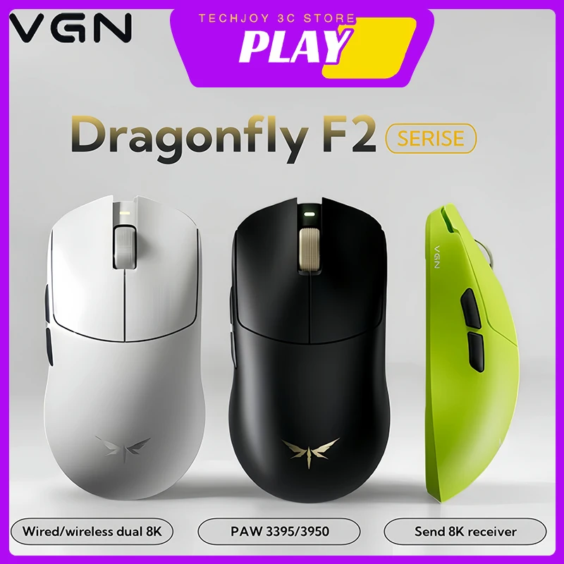 

Беспроводная Bluetooth-мышь VGN Dragonfly F2 Promax с длительным сроком службы батареи, игровая мышь для киберспорта, ноутбука, универсальный игровой аксессуар для ПК