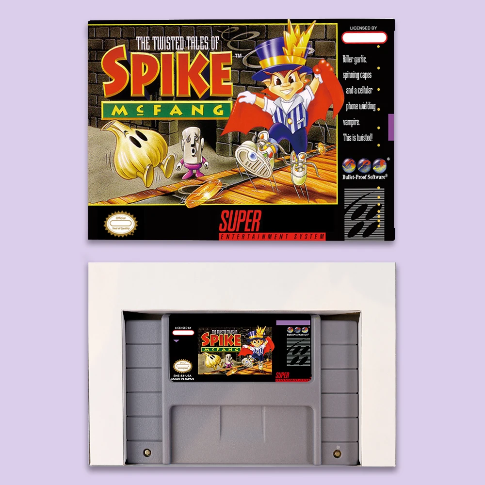 The Twisted Tales of Spike McFang RPG game for SNES 16 bit USA NTSC or EUR PAL Video Game Consoles Cartridge