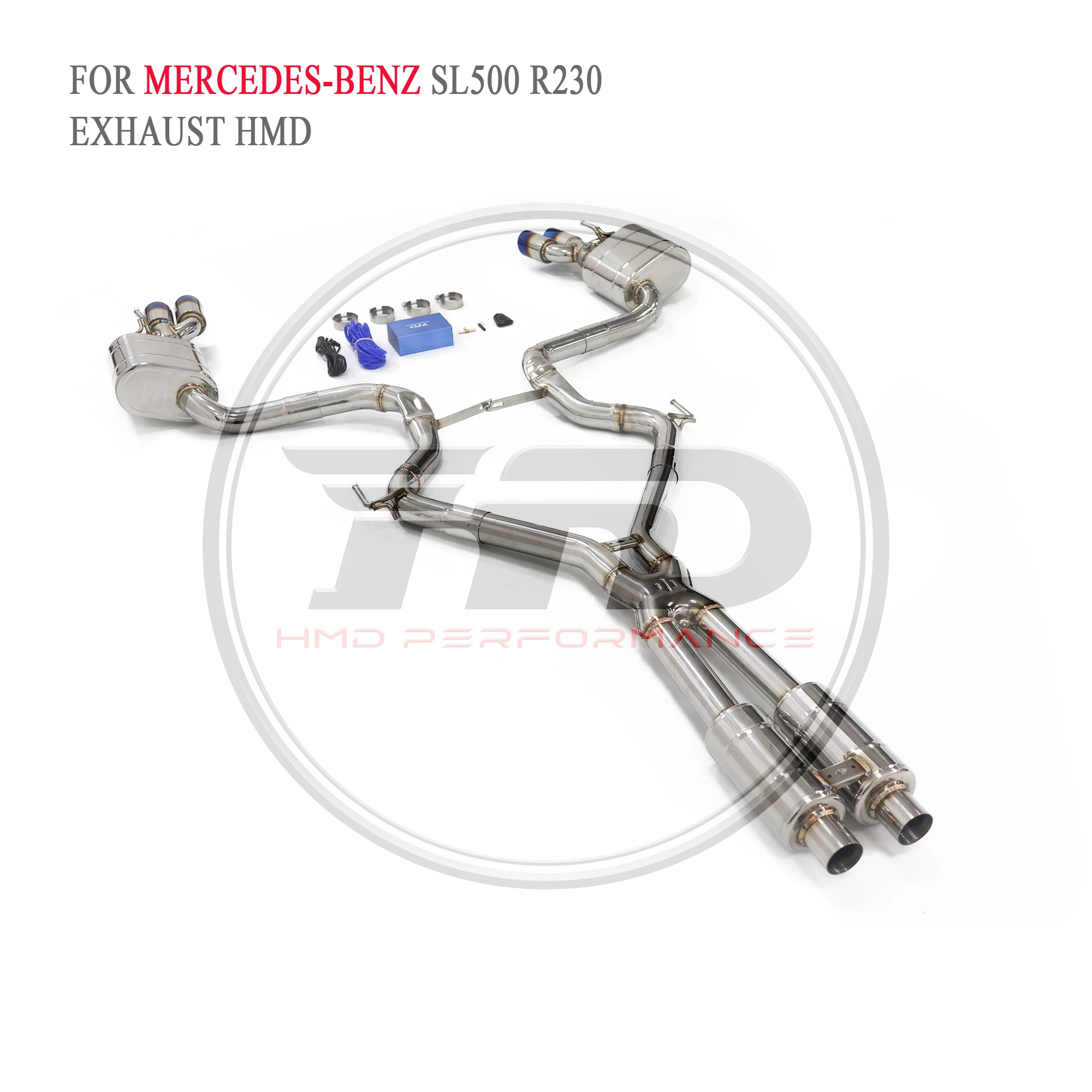 HMD Stainless Steel Exhaust System Performance Catback for Mercedes Benz R230 SL500 5.5L sl350 Muffler With Valve