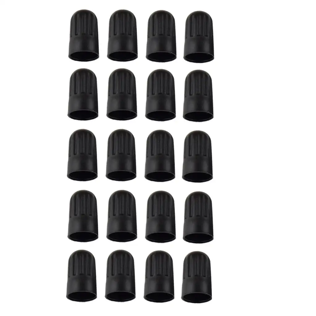 20x Universal Black Car Auto Plastic Wheels Tire Valve Stem Cap Dust Cover