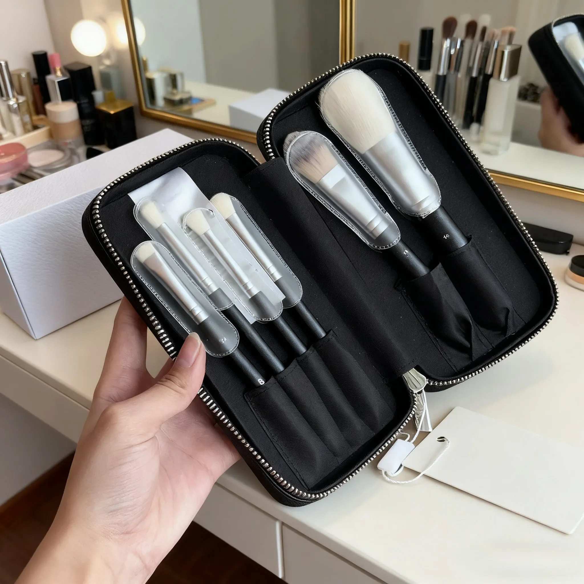 Ensemble de pinceaux de maquillage de luxe, cadeaux de vacances, brosse de fond de teint, Blush, Eyeliner, ombre à paupières, série D pour femme et petite amie