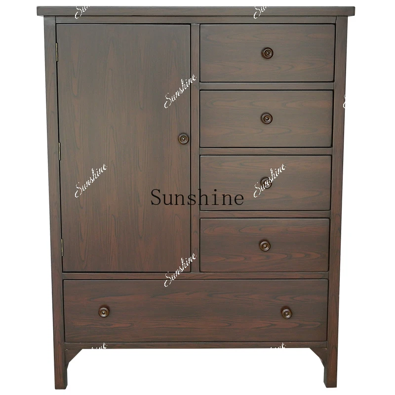 American single door five-bucket small wardrobe bedroom retro storage storage painted overall wardrobe 0049  FT