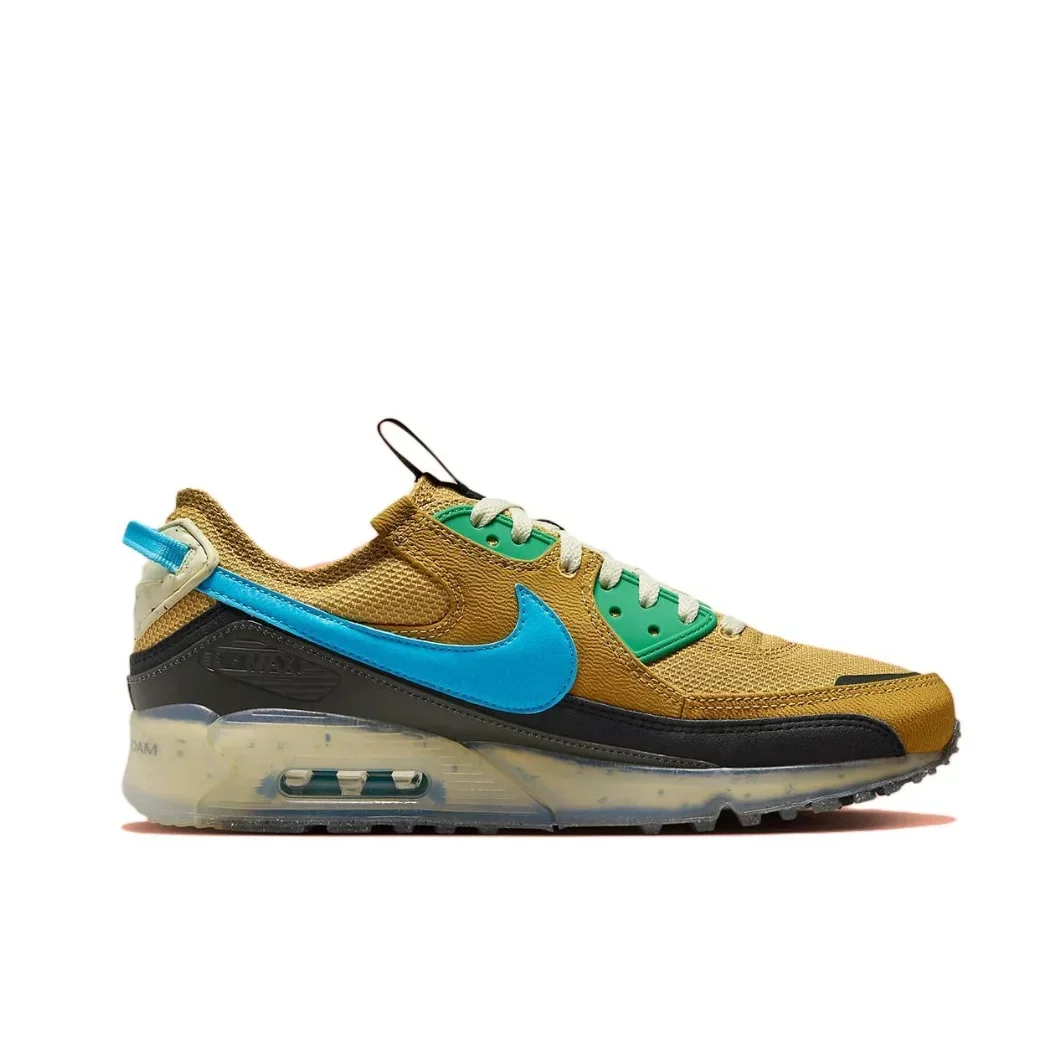 حذاء Nike New Air Max 90 Terrascape Low للرجال والنساء، حذاء كاجوال مريح وجيد التهوية وخفيف الوزن باللون البني والأزرق