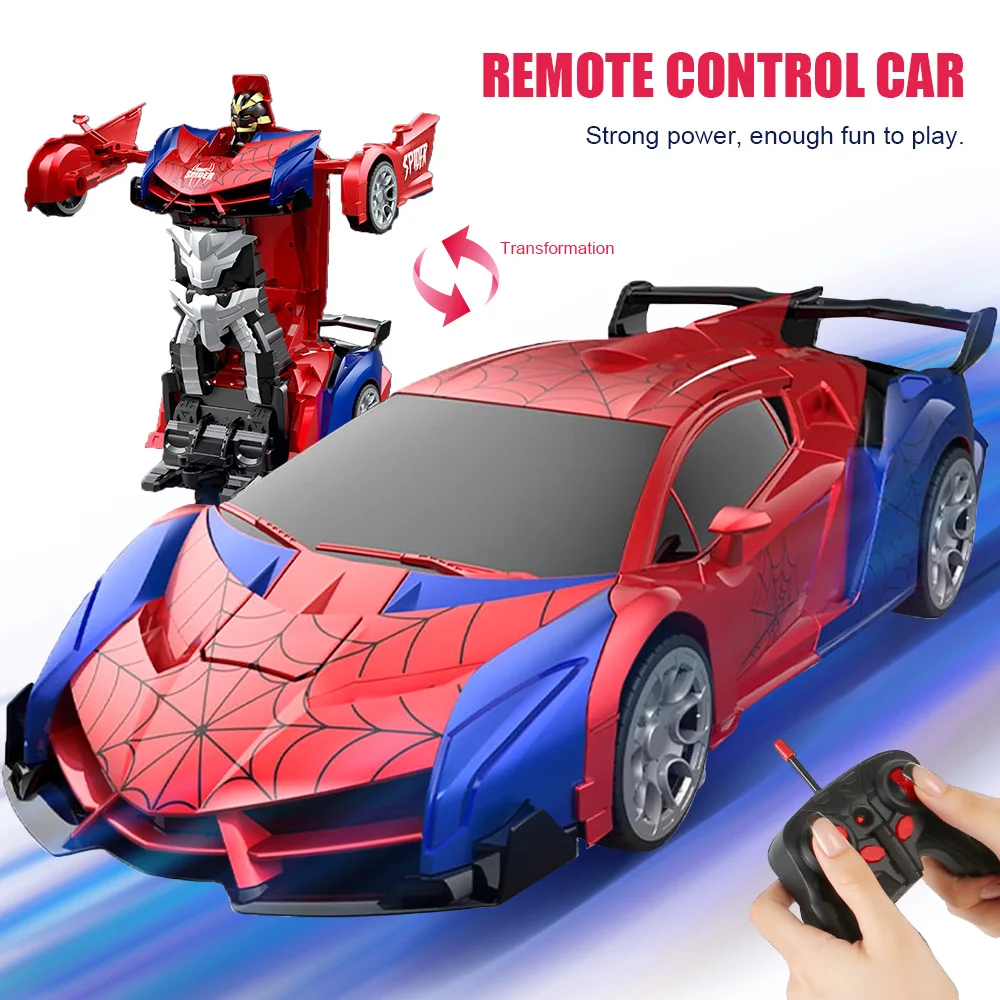 لعبة روبوت سيارة تعمل بالتحكم عن بعد 1:18، 2.4 جيجا هرتز، تحويل بزر واحد، 360 درجة °   دوران، سباق الانجراف، قابلة لإعادة الشحن، هدية للأطفال