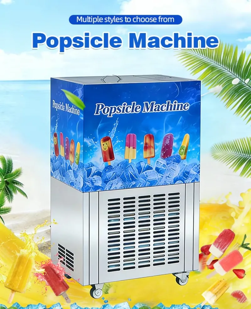 Automatic Ice Pop Machine with Food Grade Stainless Steel Body for Popsicle, Ice Lolly and Frozen Dessert Manufacturing