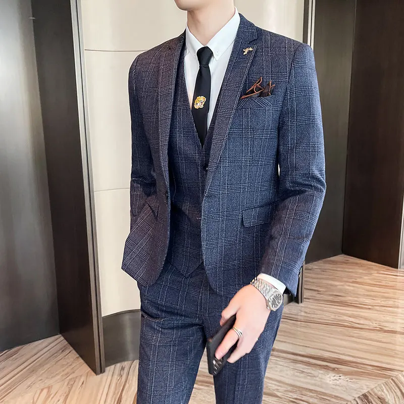 

Slim Fit Tee Piece Men's Wedding Suit Ele Busin Formal Outfit omsmen Best Man Wedding Dr Code Jaet