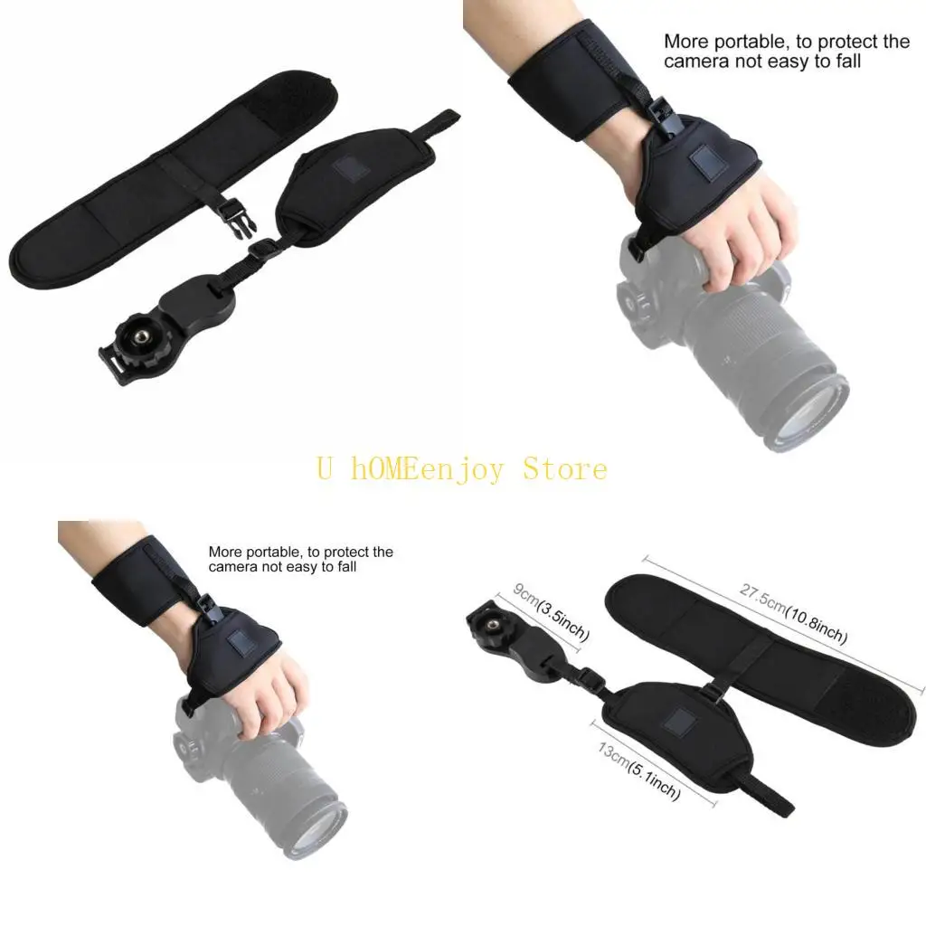 B0KF Neoprene Camera Wrist Strap with 1/4inch Screw Plate for Outdoor Photography