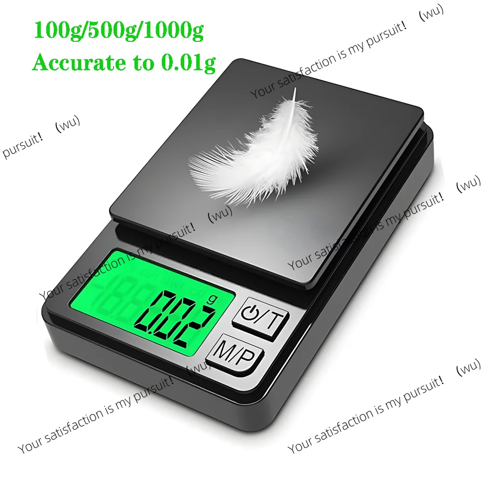500g/0.01g Electronic Kitchen Scale Accurate Pocket Mini Jewelry Gram Scale with Backlight and Lid Calibration Coffee Scale
