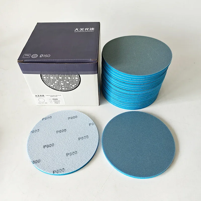

Пенопластовые шлифовальные диски, 6 дюймов, 150 мм, синяя губка, наждачная бумага для полировки автомобильной краски, шлифовка пластиковых деталей, полировка зернистостью 400-3000