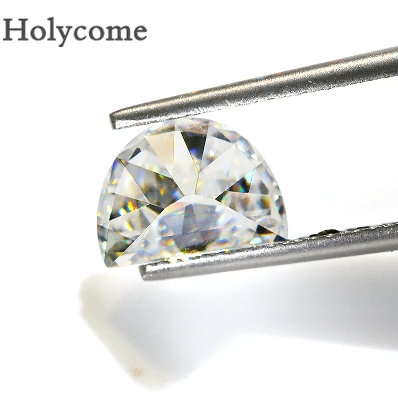 Holycome Half Moon Small Size Brilliant Cut  D Color VVS1 Loose Moissanite Stone Diamond Test Positive Wholesale DIY Beads Charm