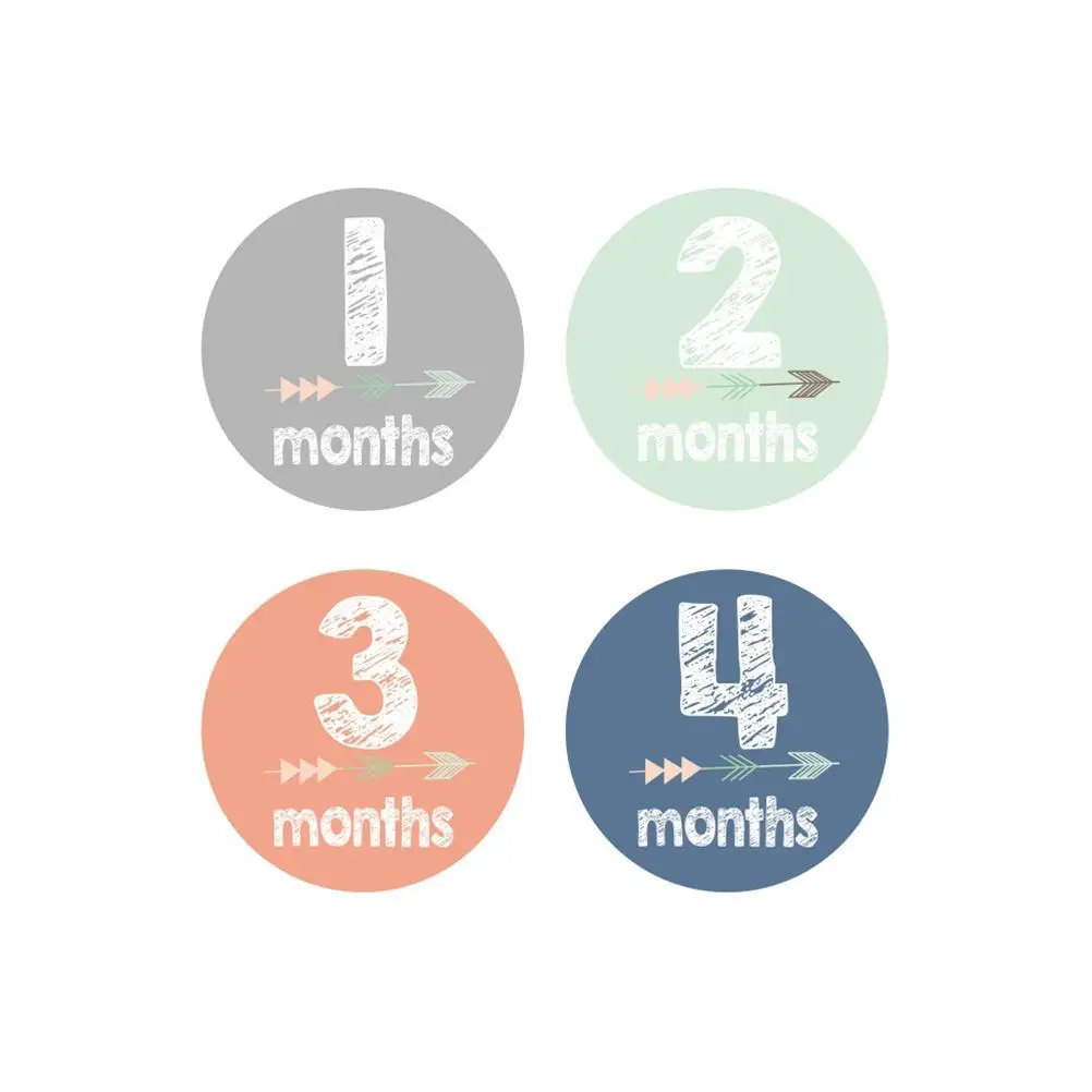 

12 Pcs Stickers Baby Monthly Milestone Newborn Infant Belly Girl Boy First Year Items Baby Belly Stickers Photography Props