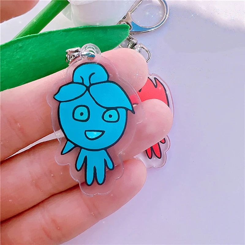 Fashion Acrylic Ice And Fire Man Keychain Cartoon Game Series Keyring Bag Pendant Charms Accessories For Kids Small Gift