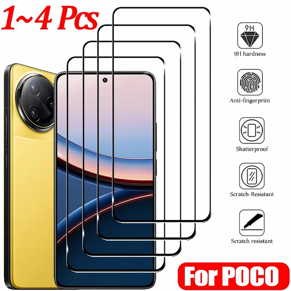 Tempered Glass For Poco F7 M7 X7 Pro Screen Protector for Poco X6 F6 M6 M5 M5S X5 X4 X3 F5 F3 C75 C71 C65 Protective Glass Film