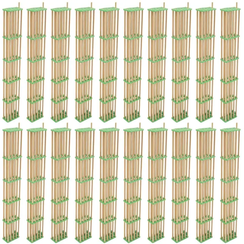 ABGE-20 Packs Of Extended Queen Bee Cage Queen Bee Isolation Transport Cage Beekeeping Tools Bamboo Tools