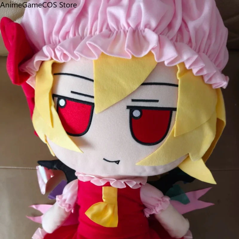Anime Touhou Project Flandre Scarlet 50cm Dress Up Cotton Doll Stuffed Toy Cartoon Figure Model Pillow Collection Xmas Gift