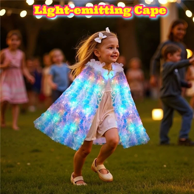 مجموعة أزياء الأميرة حورية البحر المضيئة بإضاءة LED المتوهجة، إكسسوارات رأس ترتر سباركلي، فكرة هدية عيد ميلاد للاحتفال باللعب الأدوار