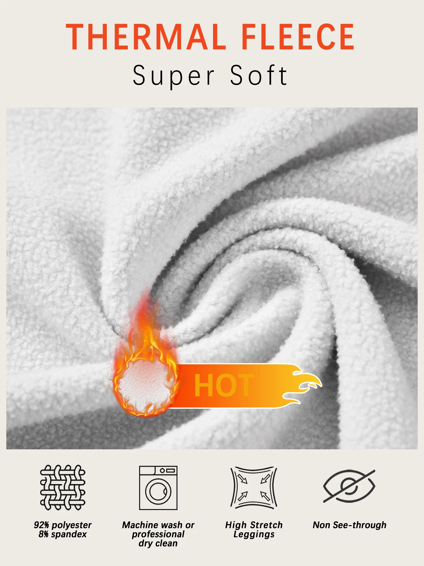 Hochgeschnittene, mit Fleece gefütterte Leggings für Damen, dicke, weiche, bauchkontrollierende Workout-, Lauf-, Yoga-Thermo-Wärmehosen für den kalten Winter. – Detail 6