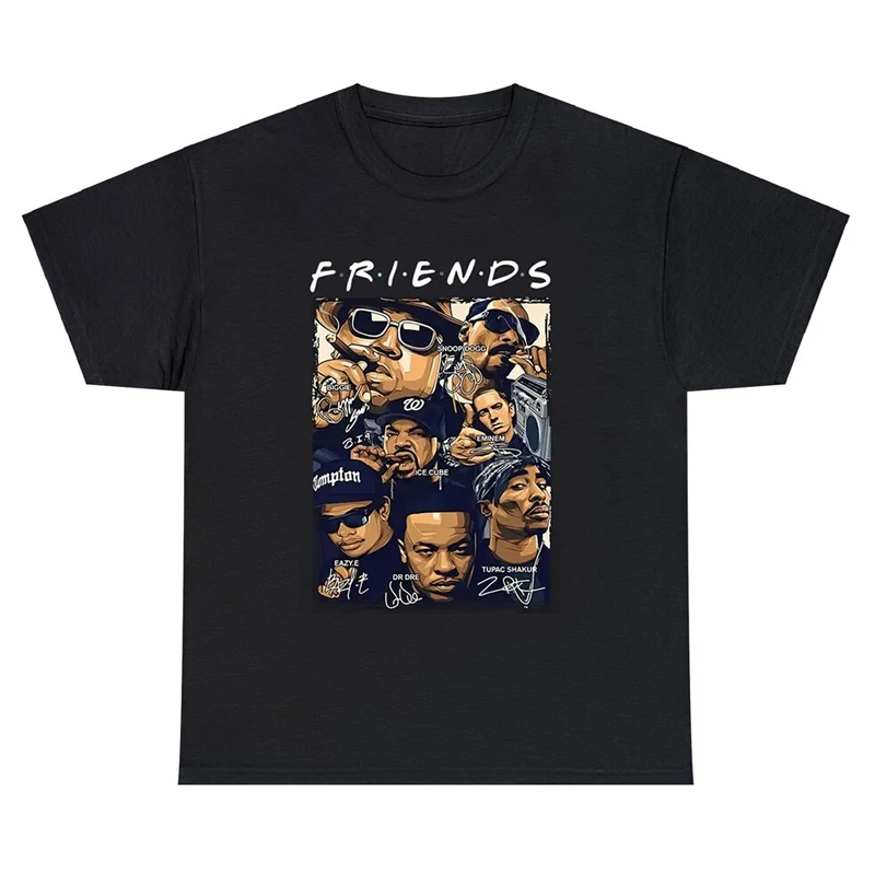 

Friends The Notorious Big Biggie Smalls Snoop Dogg Eminem Ice Cube Eazy-E Dr.Dre Tupac 2Pac T-shirt Men Vintage Casual Tshirt