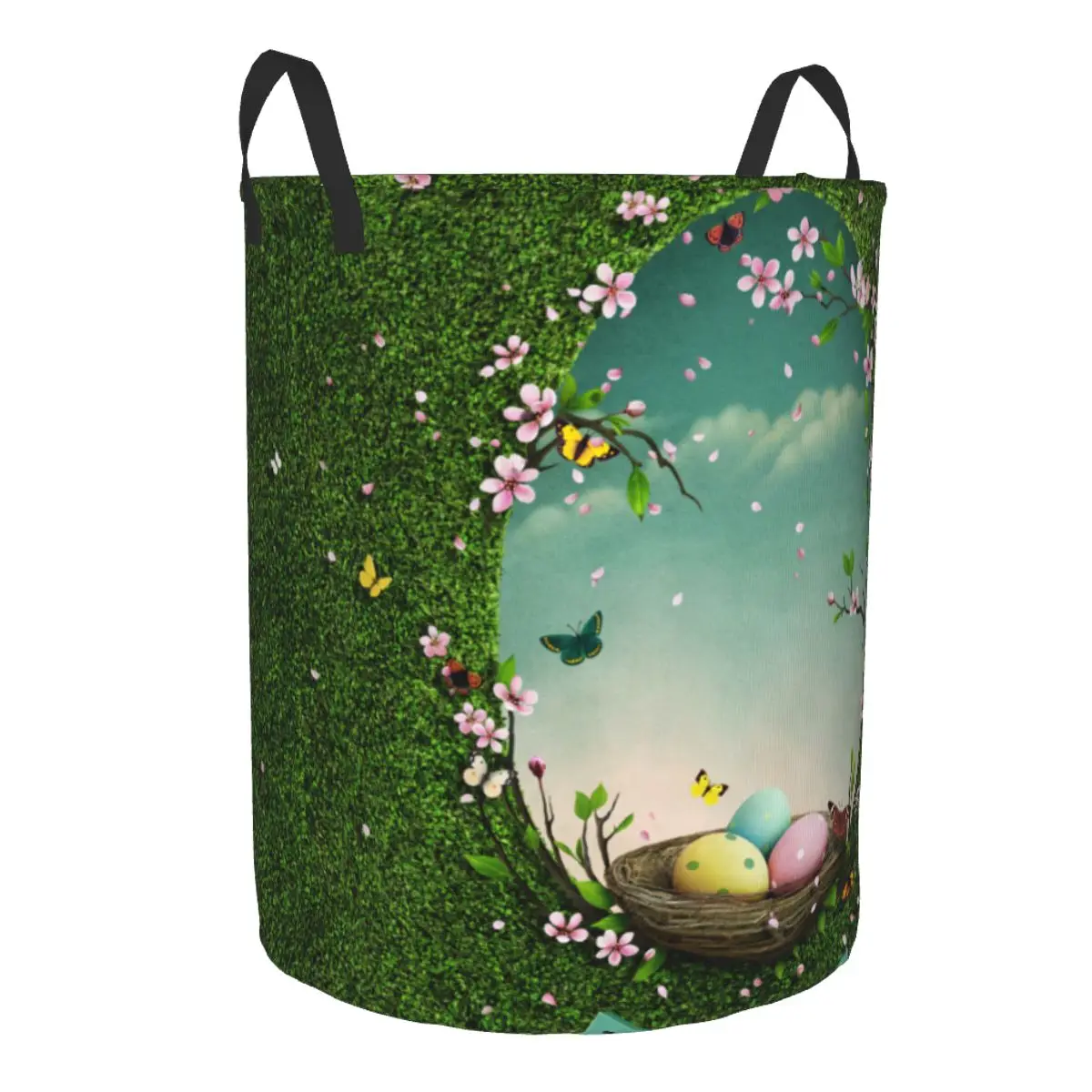 Waterproof Storage Bag Easter Tree Nest In Shape Of Egg Hole Household Dirty Laundry Basket Folding Bucket Clothes Organizer