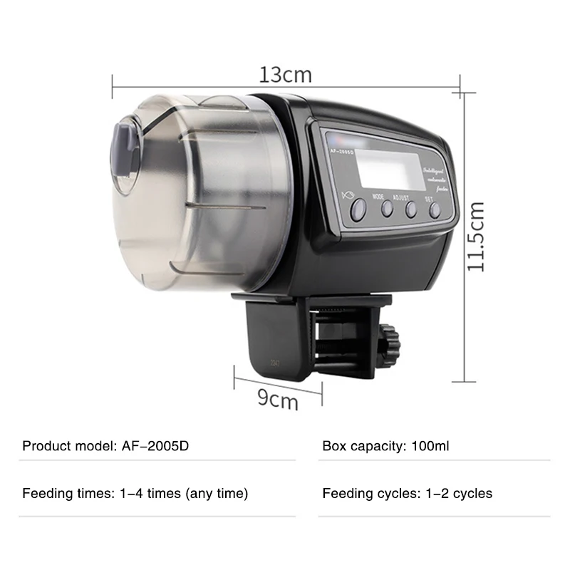 Digital Automatic Auto Tank Pond Fish Food Feeder with Aquarium Fishes Feeding Timer Auto Manual Pet Feeder Lcd Feeding Machine