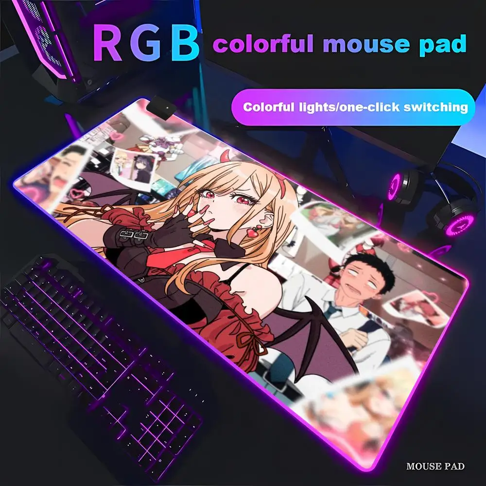 RGB My Dress-Up Darling Kitagawa Marin Gojo Wakana Mouse Pad Tablet Laptop xl desktop mouse mat keyboard pad csgo Player HYBXAXC
