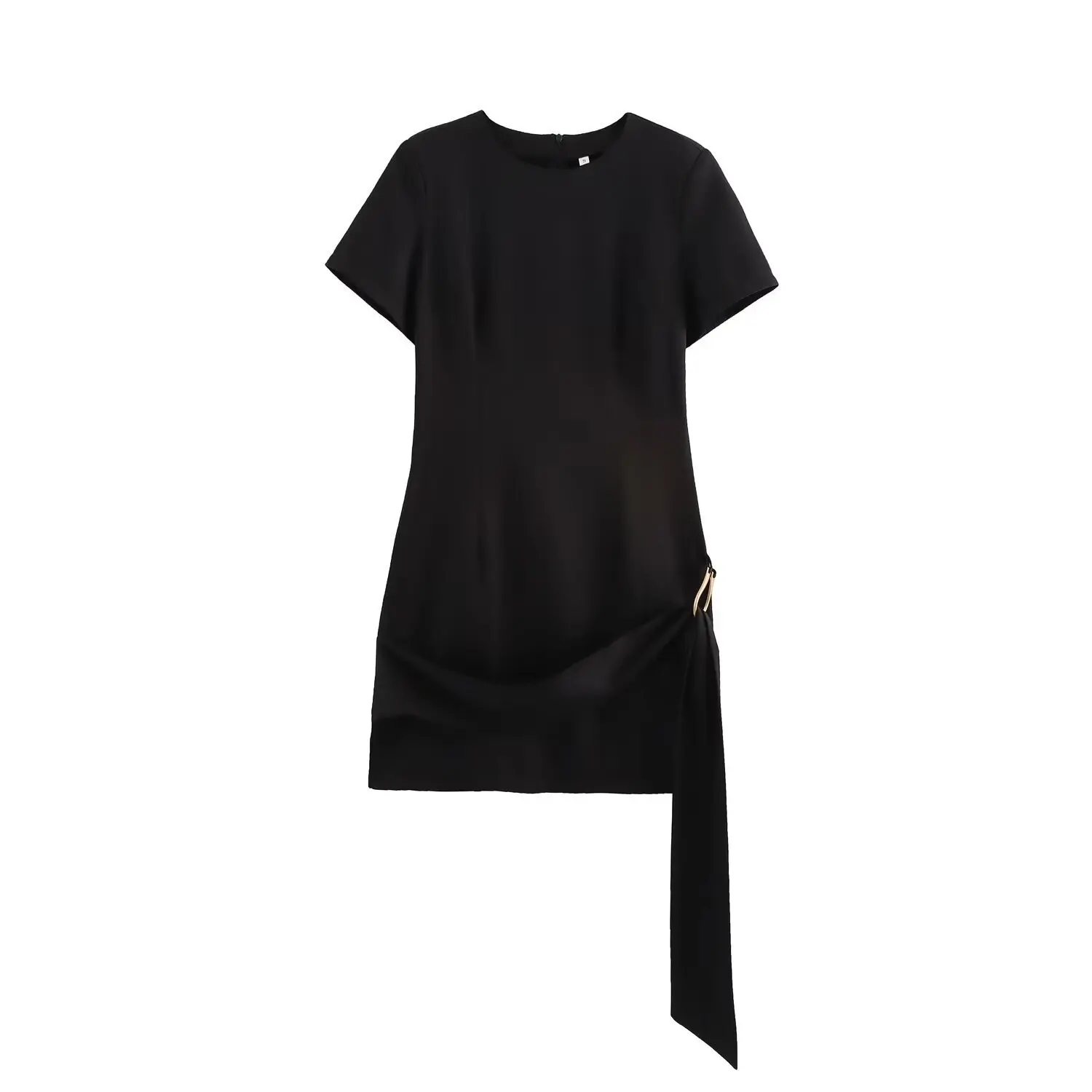 

TAOP&ZA women's spring and summer new product temperament American metal buckle slim and slim and minimalist small black skirt