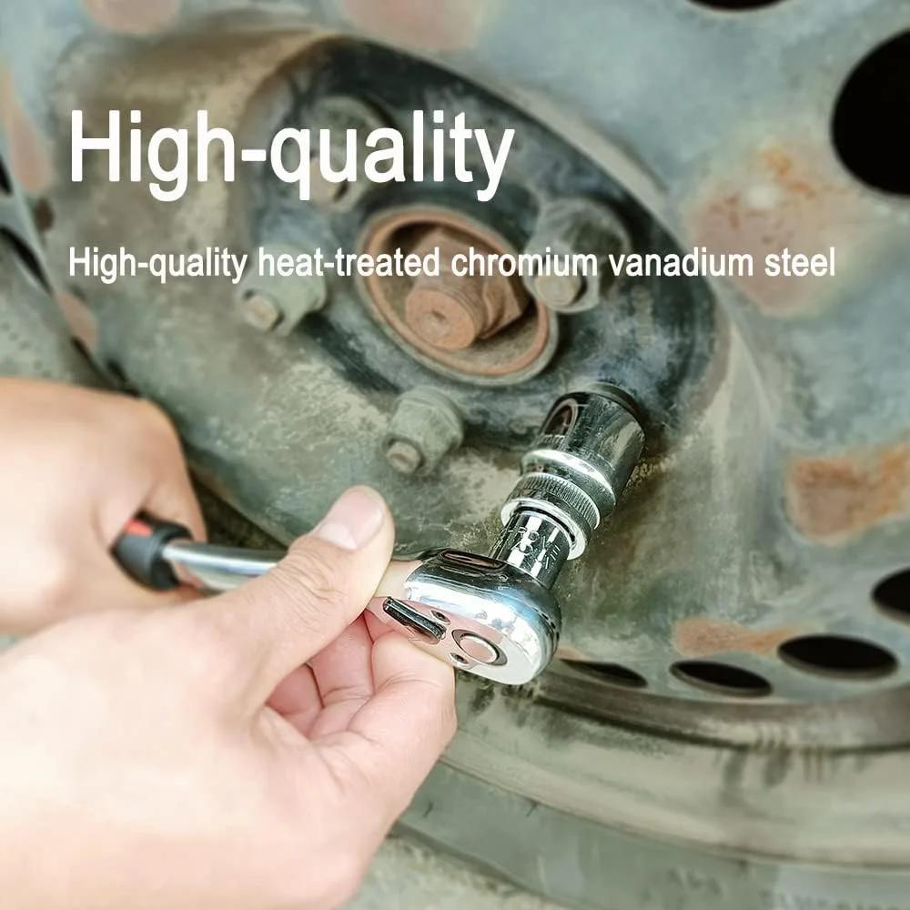 ชุดอะแดปเตอร์และตัวแปลงขนาดหัวบล็อก 6 ชิ้น - 1/4 นิ้ว 3/8 นิ้ว 1/2 นิ้ว ผลิตจากเหล็กโครเมียมวานาเดียม สำหรับประแจวงล้อ/ตัวต่อหัวบล็อก/ชุดแปลง สำหรับงานยานยนต์