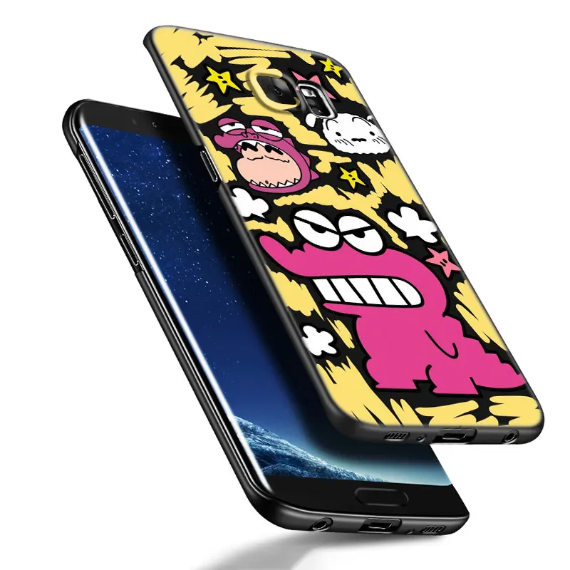 Crayon Shin Chan Cute Black Silicone Phone Case For Samsung Galaxy S20 S23 FE S21 S22 S24 Plus Ultra