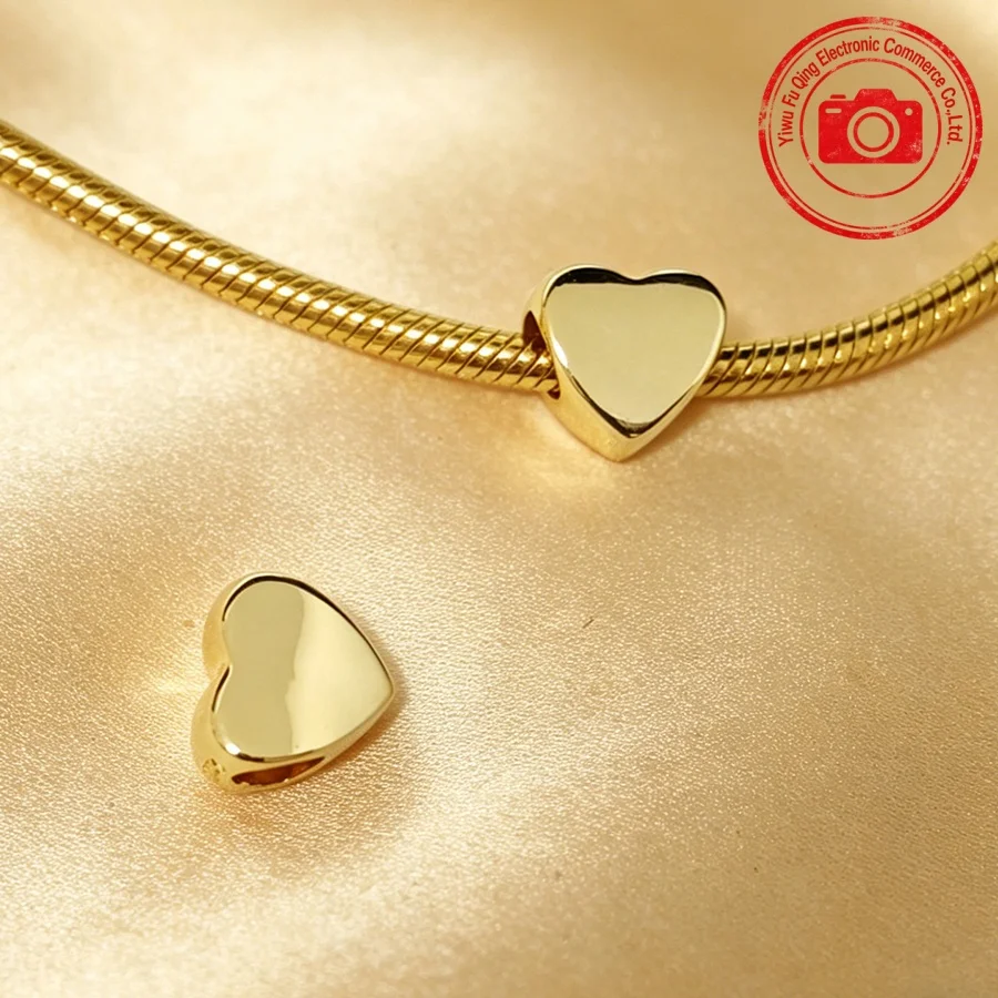 Bestseller Goldene Charms DIY Schmuck Geschenke Handgeschriebene Liebe Amor Herz Rosa Liebesbrief Runde Clip-Perlen Passend für Original-Armbänder