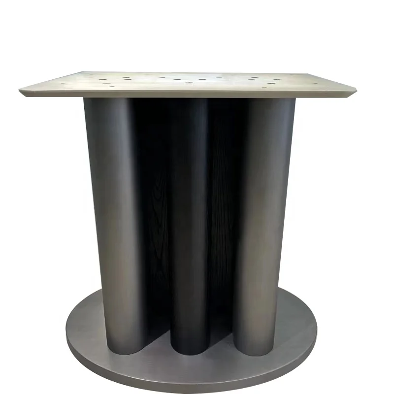 304 stainless steel wooden splicing table legs Latest table leg bracket Designer solid wood dining table furniture base part