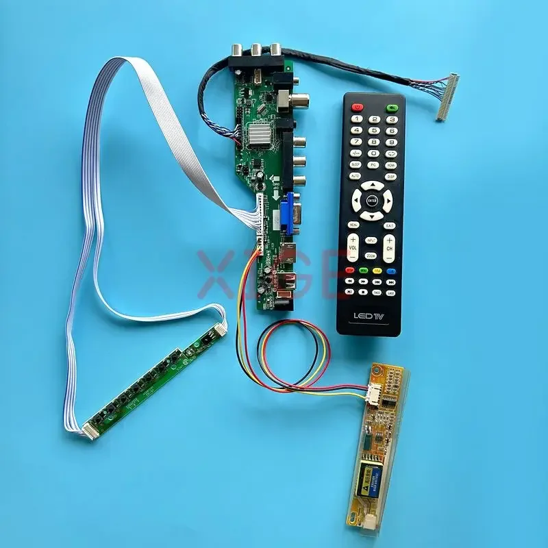 

Controller Driver Board Fit LP156WH1 M156NWR1 N156B3 USB+HDMI+VGA+AV+IR DIY Kit 1366*768 LVDS-30Pin Digital DVB LCD Screen 1CCFL