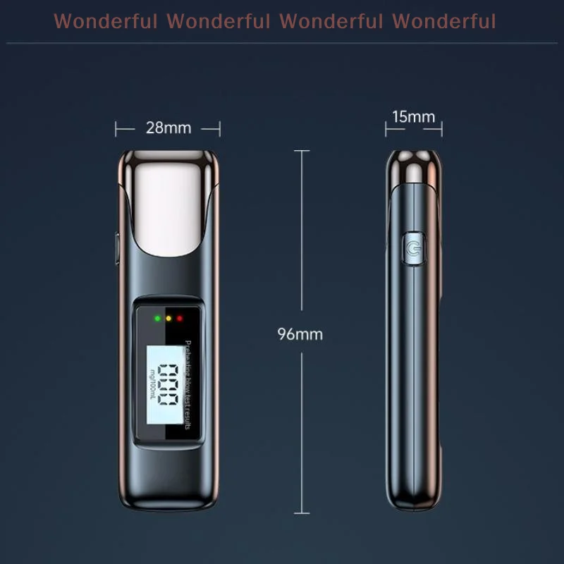 Non-contact Alcohol Tester Electronic Breathalyzer Rechargeable W LED Screen Digital Display Automatic Breath Alcohol Test Tools