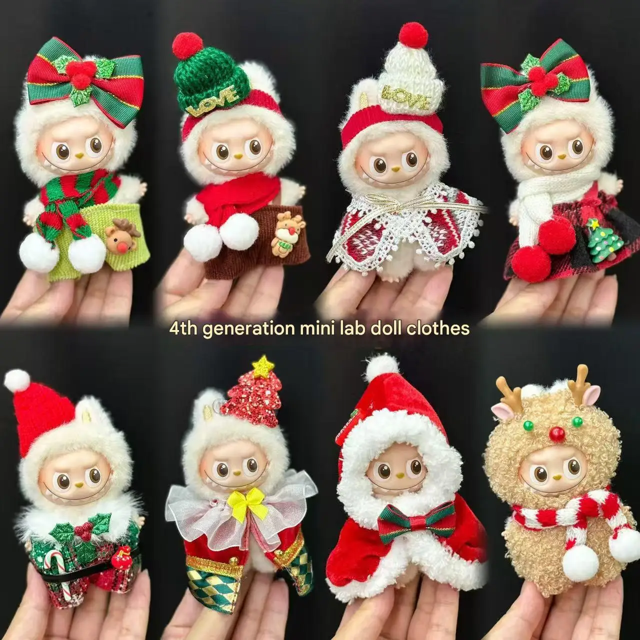 10CM Compatible con 4,0 código en forma de corazón ropa para muñeca Rab versión mini conjunto de mini muñeca Rab (muñeca no incluida) nuevo conjunto de Navidad