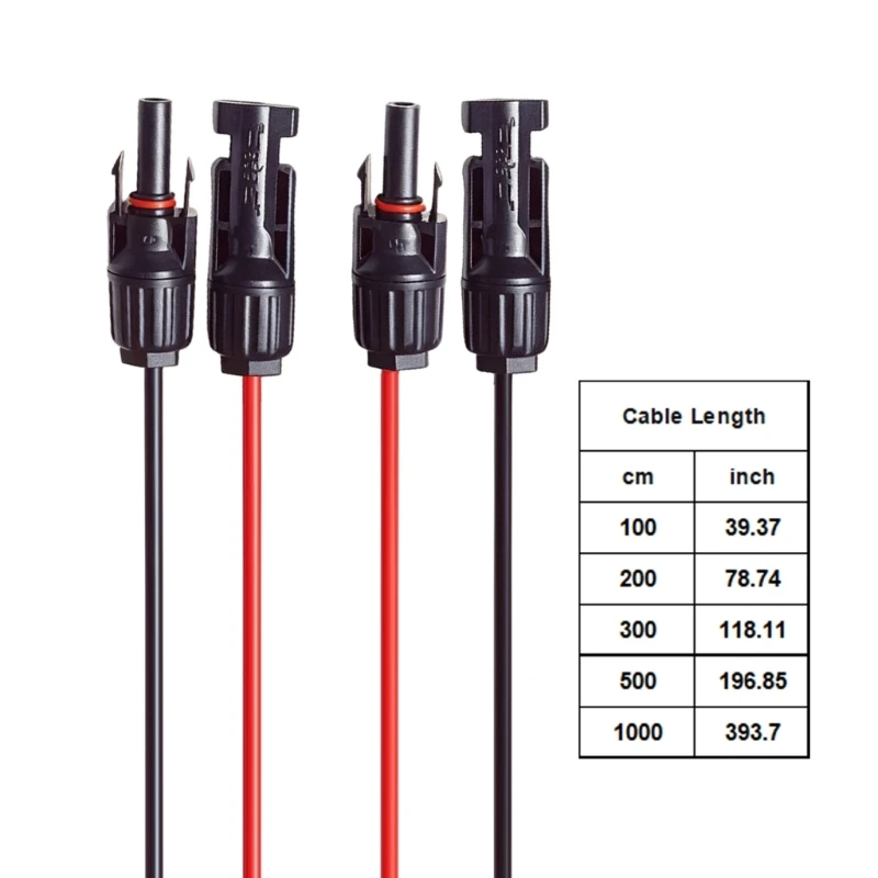 10AWG Solar Panel Extension Cable Multi-Contact 4 Connectors Cord For Photovoltaic Systems Length 1M To 10M D2RC