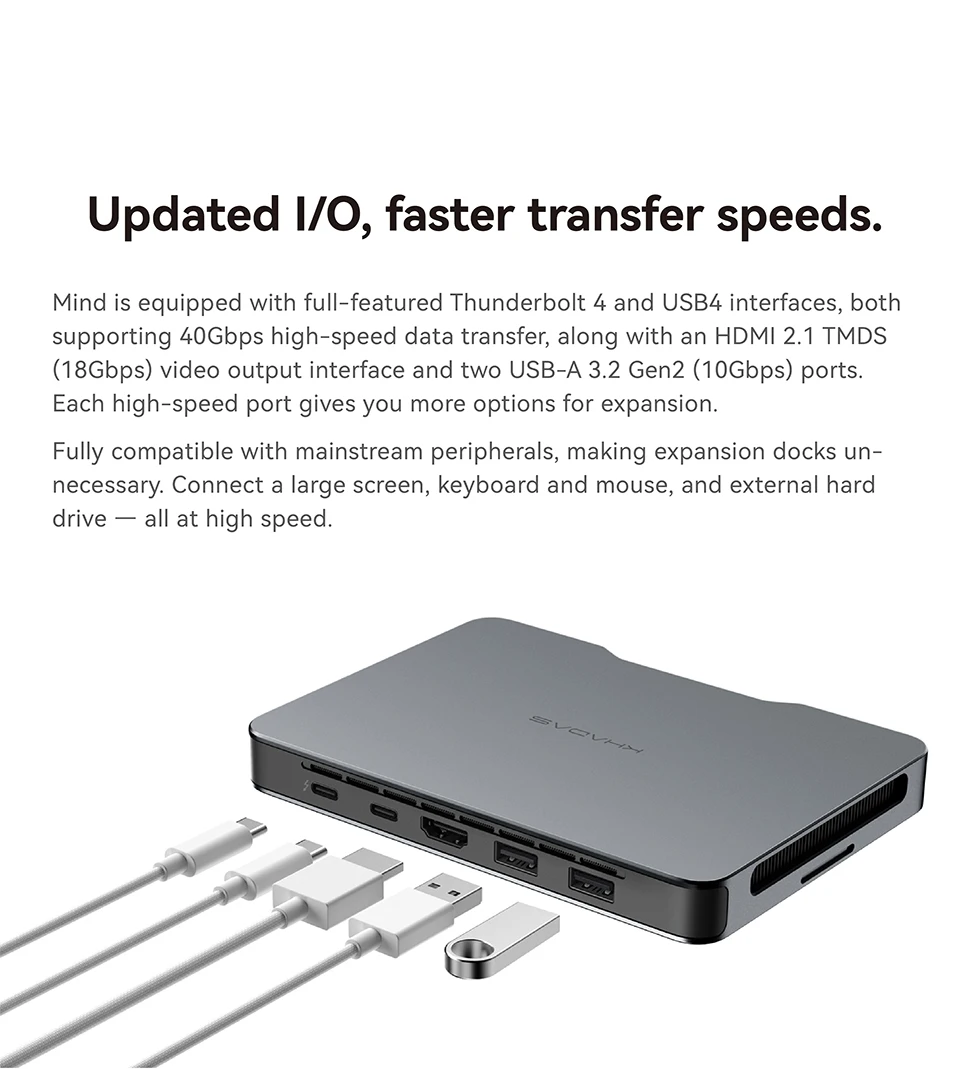 Khadas Mind 2 미니 PC - 인텔 코어 울트라 7 155H, 썬더볼트 4/USB4 40Gbps, Wi-Fi 6E/BT5.3, 8K60Hz