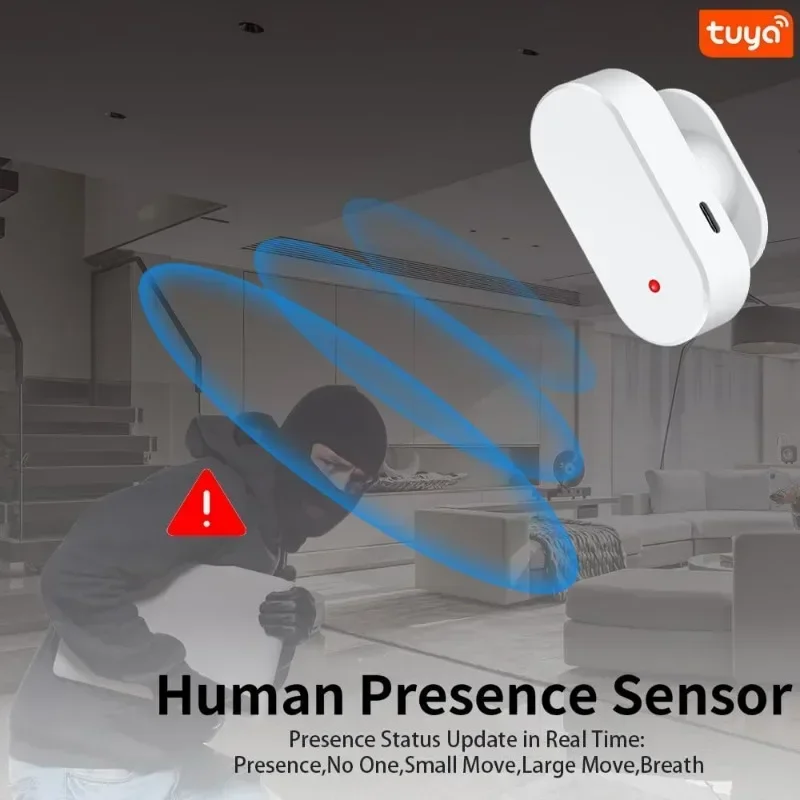 Smart Human Presence Motion Sensor WiFi Millimeter Wave Radar Detector with Light Sensor Requires TUYA HUB Support Zigbee2mqtt