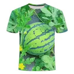 Men's Casual Fashion Watermelon Creative Graphic T-Shirt Fun O Neck Short Sleeve Everyday Pop Loose Breathable Plus Size Top
