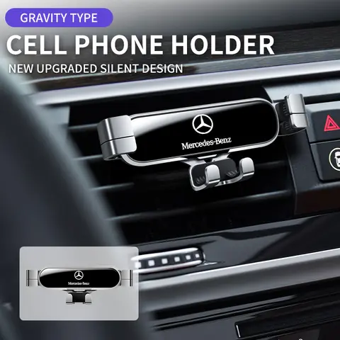 휴대폰 에어 벤트 클립 마운트 모바일 셀 스탠드, 중력 자동차 거치대, 메르세데스 벤츠 AMG A C E S 클래스 W201 W210 W108 W204 W205