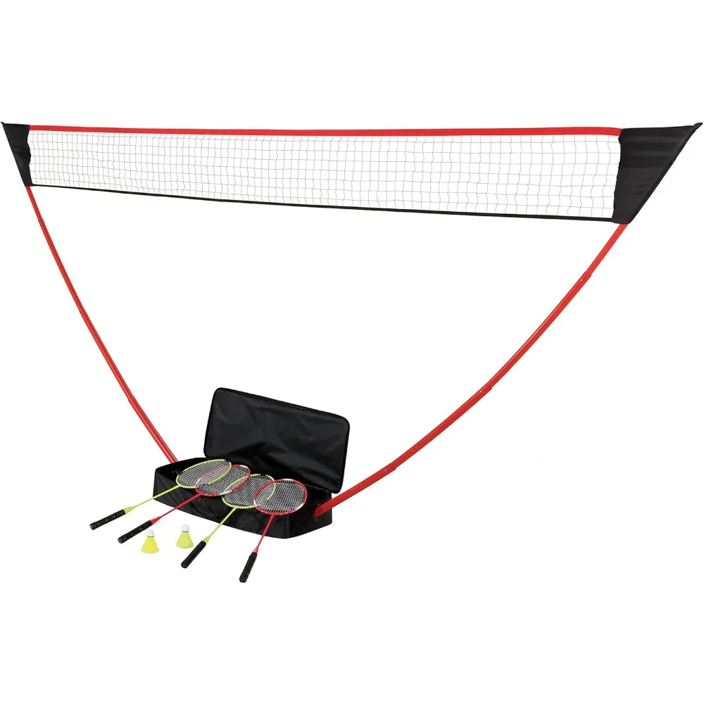 Portable Badminton Set with Independent Base - Can Be Set on Any Surface in Seconds - No Tools or Stakes Required