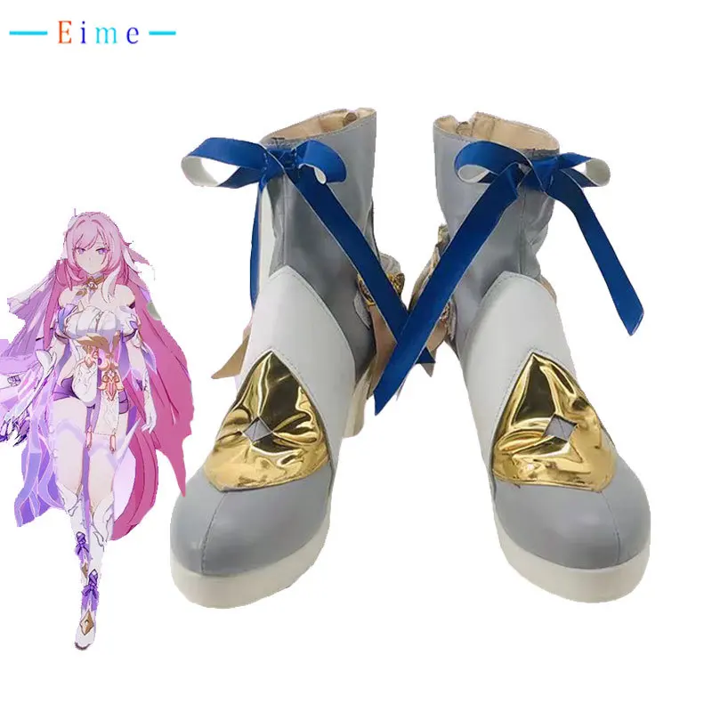 

Game Honkai Impact 3 Elysia Cosplay Shoes Halloween Carnival Boots Cosplay Prop PU Leather Shoes Custom Made