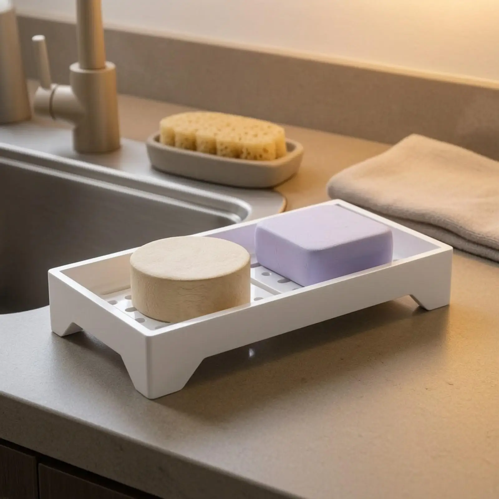 Soap Dish with Draining Base Elegant Draining Soap Tray Stylish for Shower