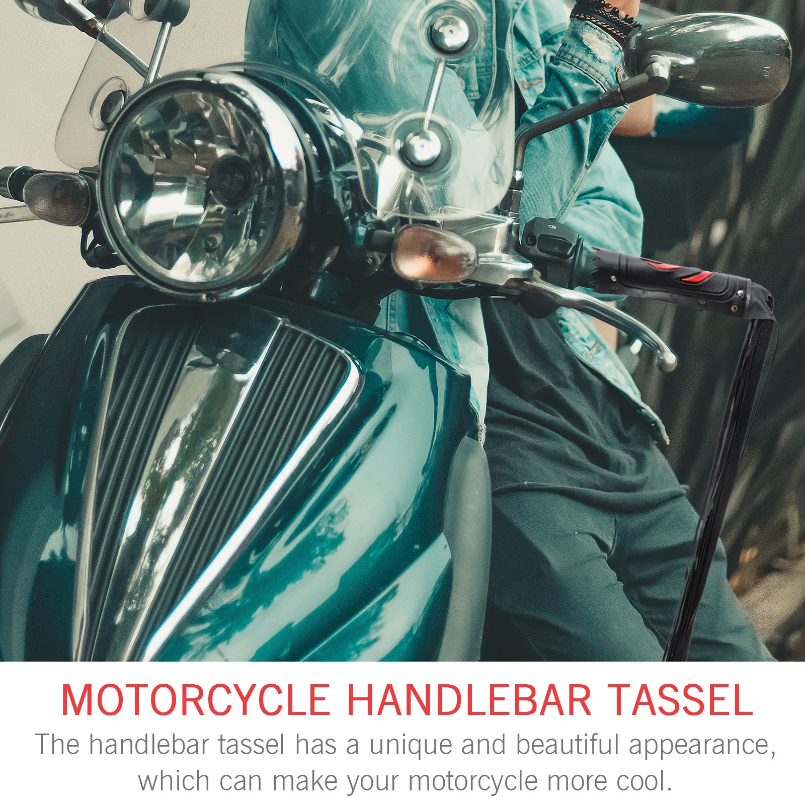 

1Pair Fashionable PU Motorcycle Handlebar Tassel Decorative Fringe Cover Smooth Finish Motorcycle Hand Grips Tassel Ride