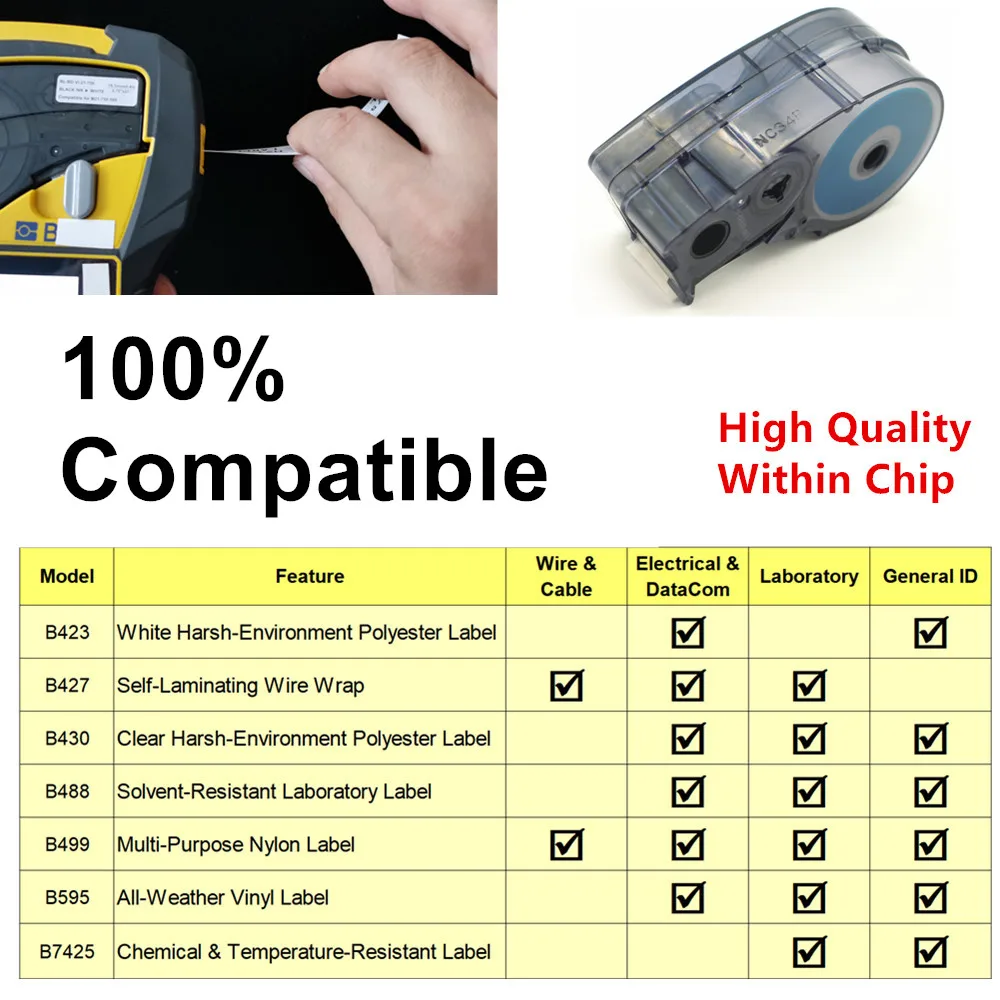 Imagem -04 - Auto-laminação Vinil Etiqueta Fita Cartucho 10pk para Brady Controle e Painéis Elétricos Datacom Cabo Labeling M21750427