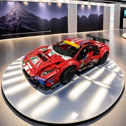 Technical Famous Red 488 City Racing Car Building Blocks MOC 42125 Bricks Super Sports Cars Model Boys Assembly Toys Kid Gifts