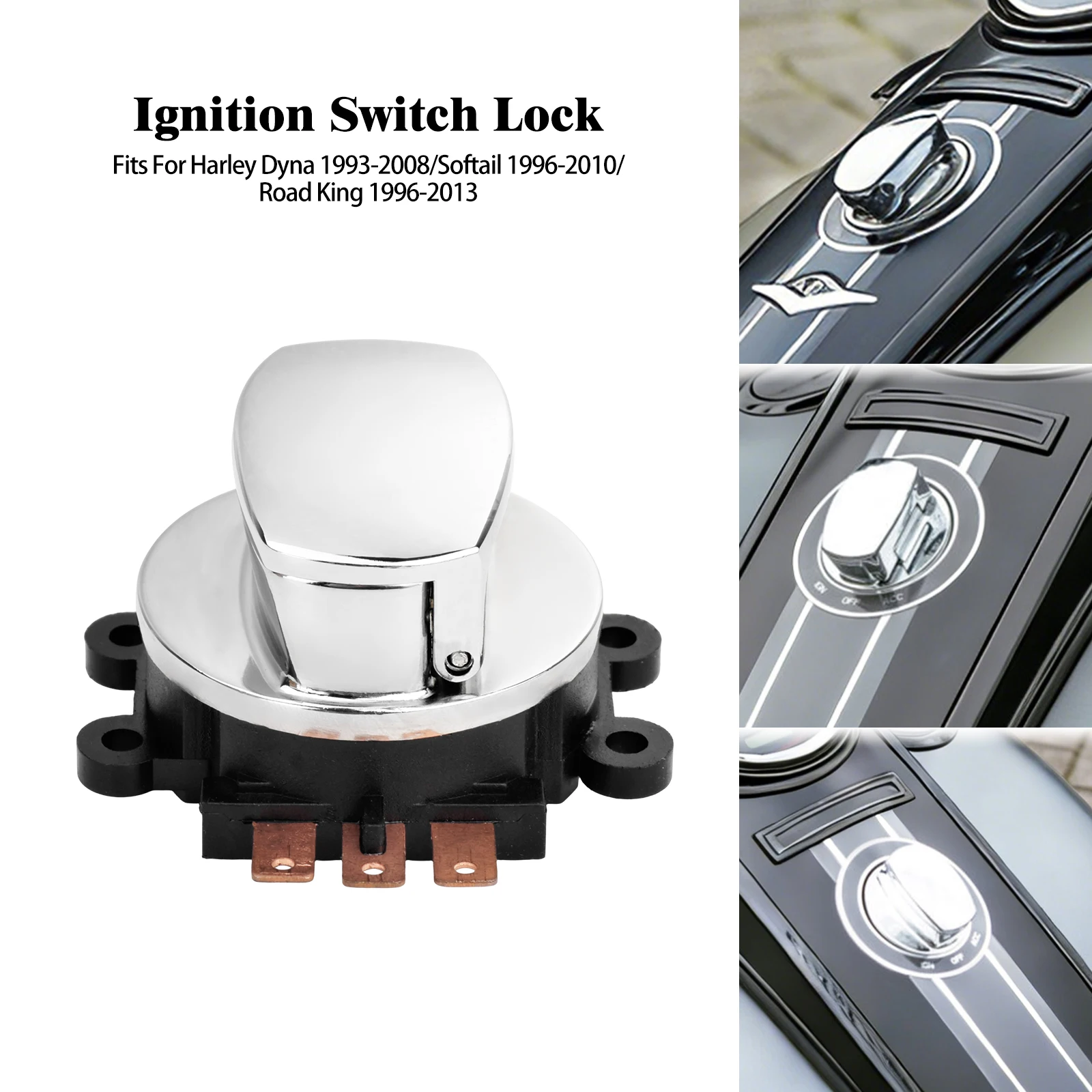 Motorcycle Ignition Switch Lock 3 Position With Keys For Harley Touring Road King 1996-2013 Softail FL 1996-2010 Dyna 1993-2008