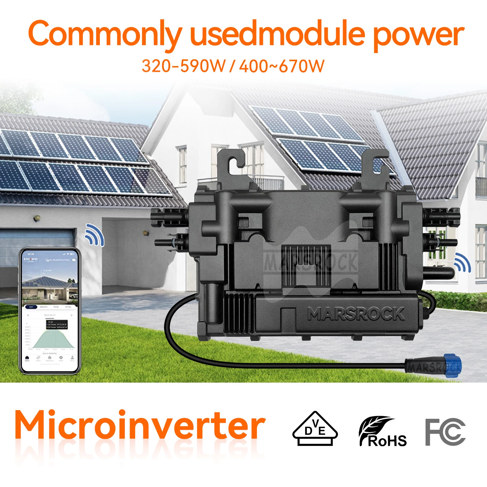 800W 1000W Solar Micro Inverter with MPPT Function and WiFi Solar Grid On Inverter Max Connect 2 Solar Panels Solar PV Inverter