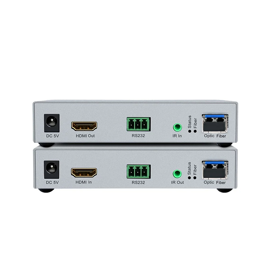 Dtech RS232 Ir Control Audio Video Zender Ontvanger 20Km 4K Hdmi Fiber Extender